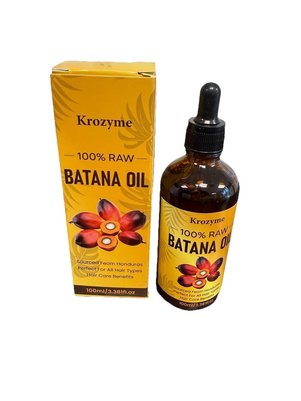 Krozyme 100% Raw Batana Oil 100ml Honduras - Pure Hair Growth & Scalp Care